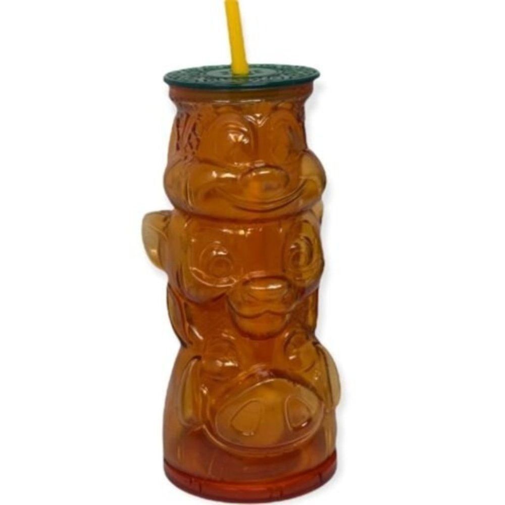 DISNEY PARKS LION KING TIKI TOTEM STRAW SIPPER W/TIMON PUMBAA SIMBA Water Bottle